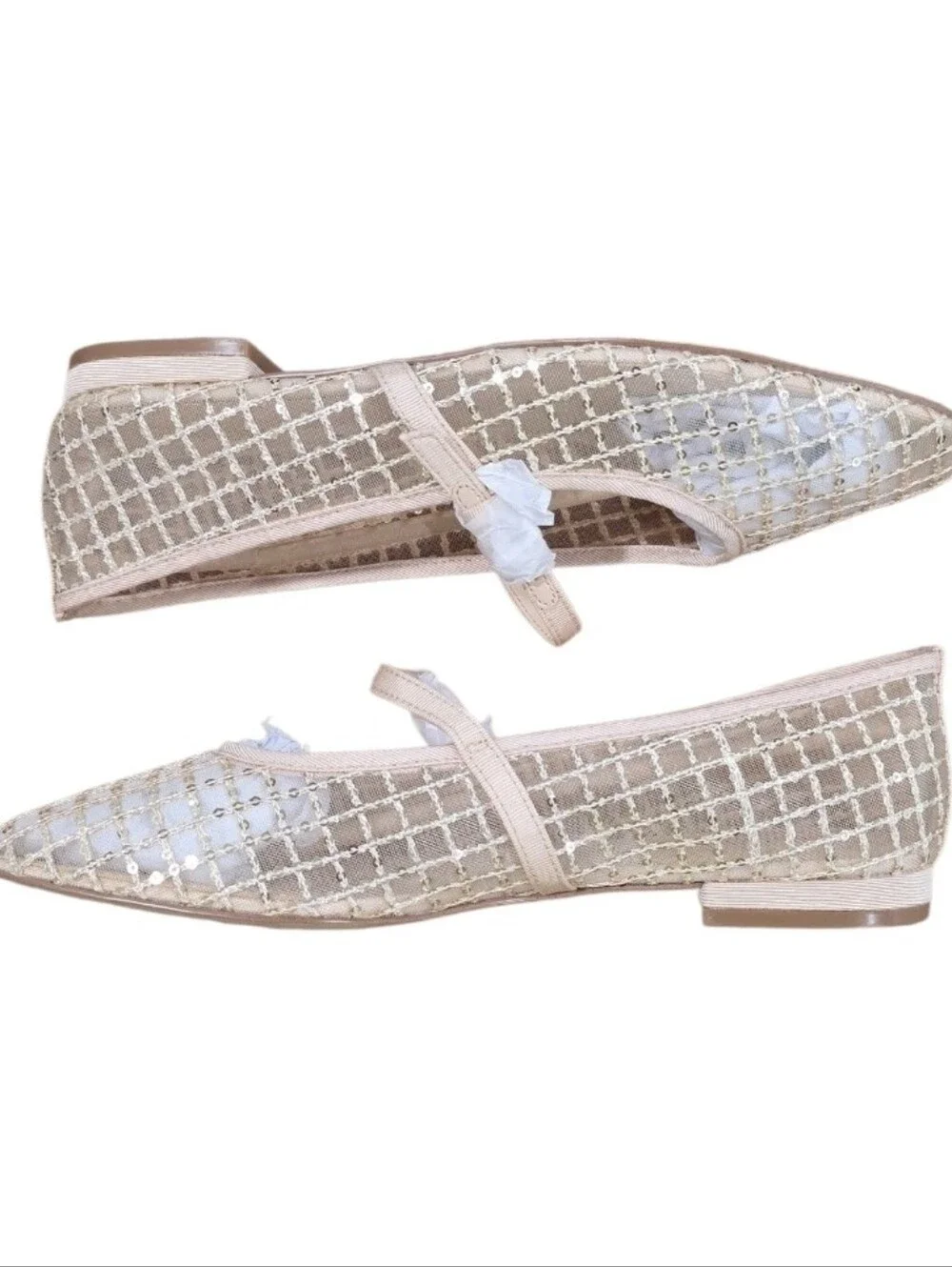 J. Crew Gold Sequin Mesh Mary Jane Flats Holiday Special Occasion. Size 11